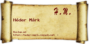 Héder Márk névjegykártya
